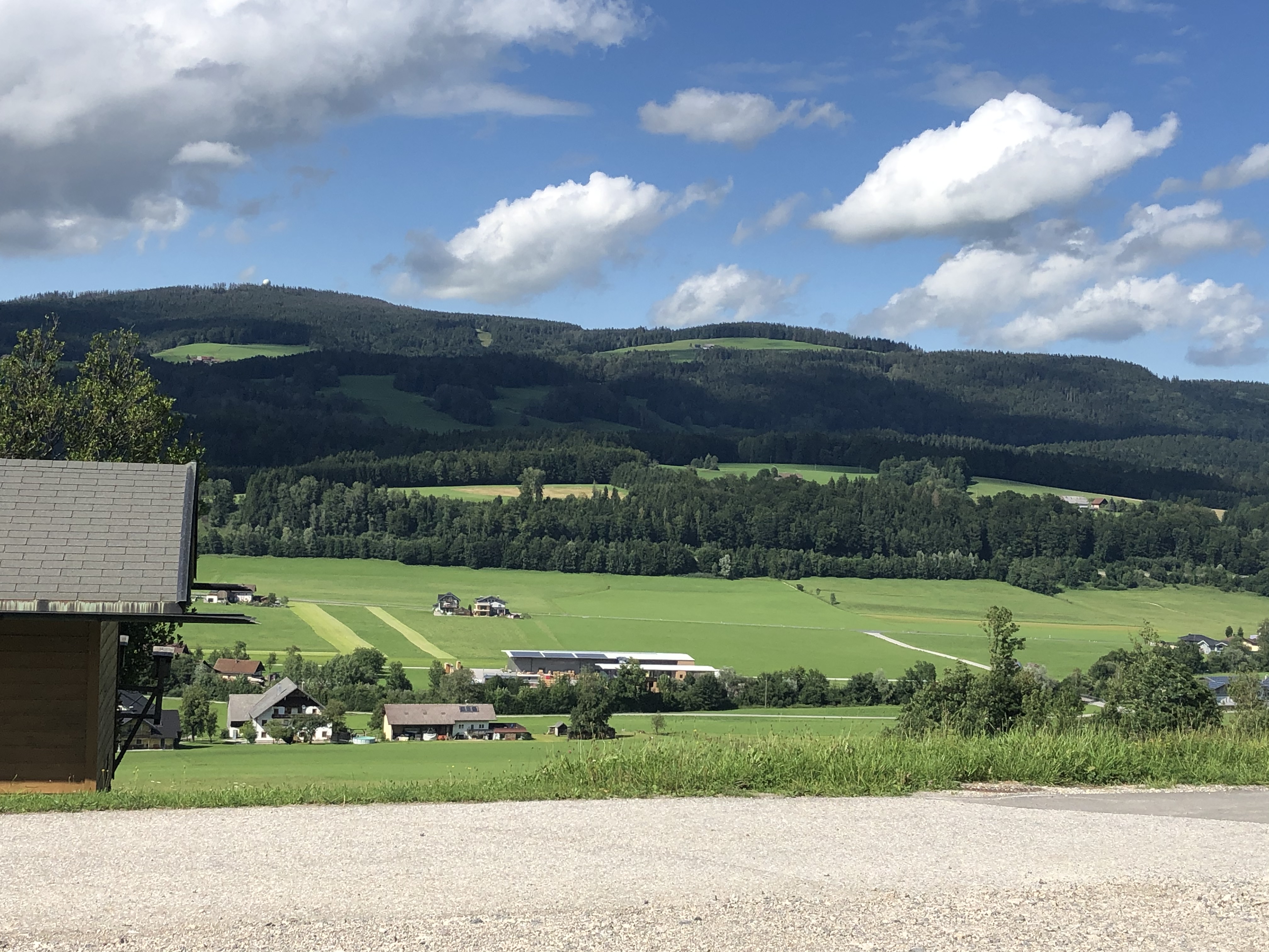 View of the Salzkammergut valley and mountains